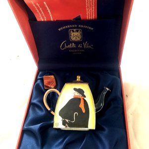 Charlotte di Vita enamel miniature teapot depicting T. Lautrec’s famous painting